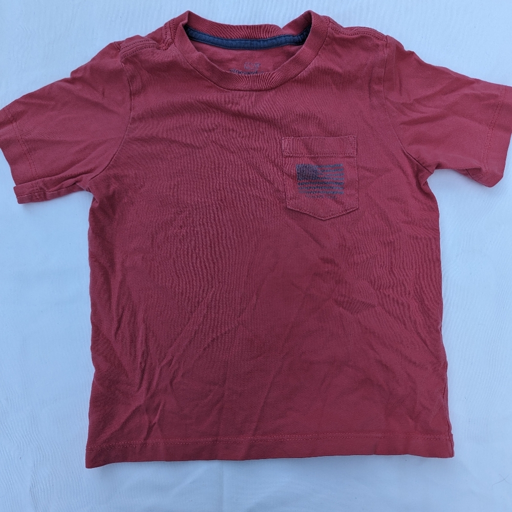 Vineyard Vines Red, washed out black American flag 100% Cotton, boys size: 3T